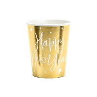 Copos dourados Happy New Year 220 ml - 6 unidades