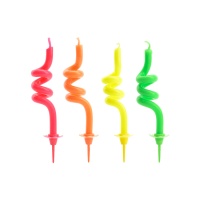 Velas em espiral multicoloridas - 4 unid.