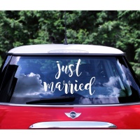 Autocolante para o carro de Just Married de 33 x 45 cm - 1 unidade