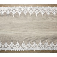 Corredor de mesa decorativo em renda branca de 45 cm - 9 m