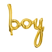 Balão letras boy dourado de 63 x 74 cm - PartyDeco