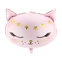 Balão XL com silhueta de cabeça de gato 50 x 40 cm - PartyDeco