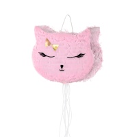 Piñata 3D Gato cor-de-rosa 35 x 25 x 9 cm