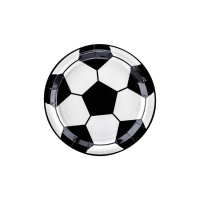Pratos Bola de futebol preto e branco de 18 cm - 6 unidades