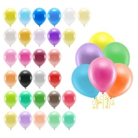 Balões de látex metalizados de 30 cm biodegradáveis - PartyDeco - 100 unidades
