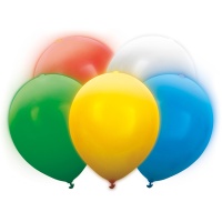 Balões de latex com luz led multicor de 30 cm - PartyDeco - 5 unidades