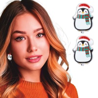 Brincos de pingüins natalinos - 1 par