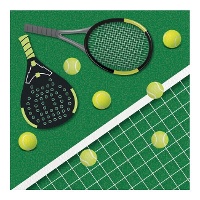Guardanapos de Tênis & Padel de 16,5 x 16,5 cm - 16 unidades
