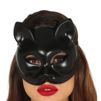 Máscara de gato fêmea em preto