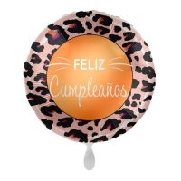 Happy Birthday Leopard Border Balão Redondo 43cm - Premioloon