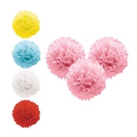 Pendentes de pompom de papel de 25 cm - 3 unidades