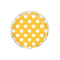 Balão redondo liso com bolinhas 45 cm - Qualatex - 1 peça