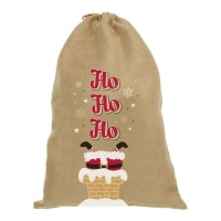 Saco de presente HoHoHo Pai Natal 75 x 50 cm