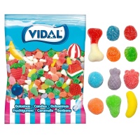 Saco de gomas com cobertura de açúcar - Mini mix Vidal - 1 kg
