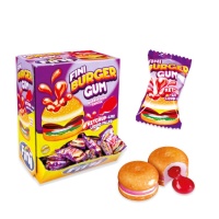 Pastilhas elásticas de Hambúrguer com recheio - embalagem individual - Fini Burger gum - 200 unid.
