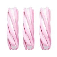 Marshmallows trançados rosa e branco - Fini Finitronc Estriado - 125 unidades