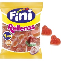 Corações recheados com sabor a pêssego - Fini - 1 kg