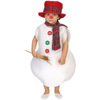 Fato de boneco de neve com cachecol para crianças