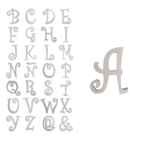 Letra caligráfica de madeira 10 cm - 1 peça