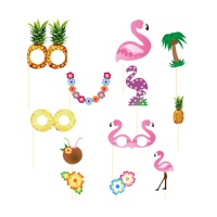 Kit photocall festa tropical havaiana - 12 unidades