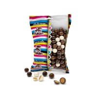 Mini bolas de cereais cobertas com 3 chocolates - 85 gramas