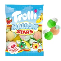 Marshmallows recheados em forma de fruta - Trolli mallow stars - 150 gr