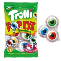 Olhos recheados - embalagem individual - Trolli pop eye - 75 gramas