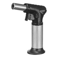 Lanterna de 15,4 cm preta e prateada