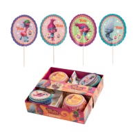 Forminhas para cupcakes e picks de Trolls - 48 unidades