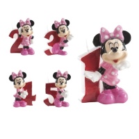 Vela de número Minnie Mouse cor-de-rosa de 6,5 cm - 1 unidade