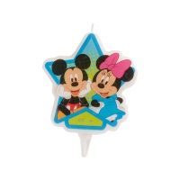 Vela em forma de estrela de Mickey e Minnie Mouse de 7,5 cm - 1 unidade