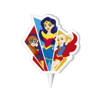 Vela decorativa de Super Hero Girls de 7,5 cm - 1 unidade
