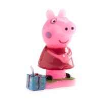 Vela figura de Peppa Pig com presente de 8 cm - 1 unidade