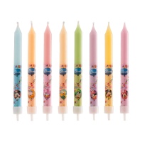 Velas coloridas Mickey Mouse 8,5cm - 8 peças