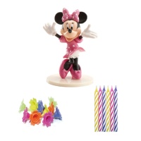 Figura para bolo de Minnie Mouse com velas - 21 unidades
