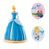Decorações para bolos da princesa Cinderela - 3 unidades
