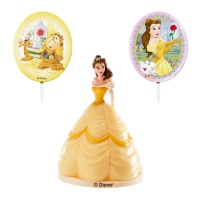 Decoração para bolo da Princesa Belle - 3 unidades