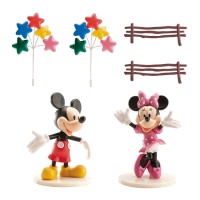 Decoração de bolo Mickey e Minnie Mouse - 6 peças