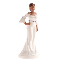 Estatueta de noiva elegante para bolo de casamento - 16 cm