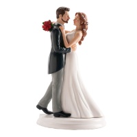 Figura para bolo de casamento de noiva e noivo a dançar - 21 cm