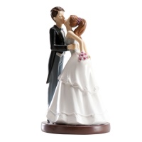 Topo de bolo de casamento de um casal que se beija - 15 cm