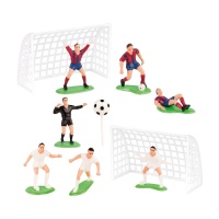 Decoração de bolo de futebol clássico - 10 pcs.