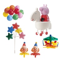 Decorações para bolos Peppa Pig - 6 unidades