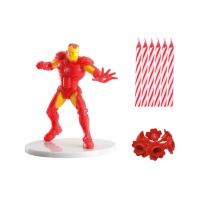 Topo de bolo Iron Man com velas - 21 unid.