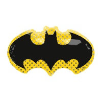 Balão foil do escudo do Batman - 76 x 43 cm