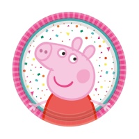 Pratos Peppa pig cor-de-rosa 18 cm - 8 unidades