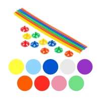 Vareta e suporte para balão de 40 cm - 10 unidades.