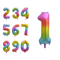 Balão número arco-íris 41 cm