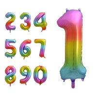 Balão de número gigante arco-íris 86 cm - Globos Nordic