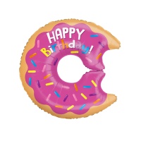 Donuts silhueta de balão de feliz aniversário XL de 71 cm